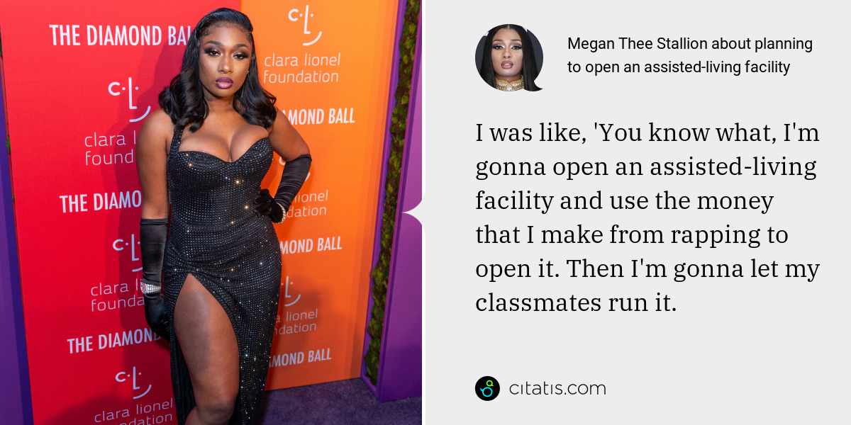 Megan Thee Stallion: I was like, 'You know what, I'm gonna open an assisted-living facility and use the money that I make from rapping to open it. Then I'm gonna let my classmates run it.