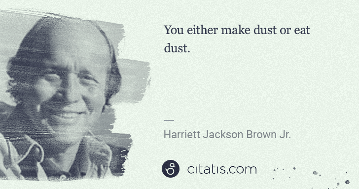 H. Jackson Brown, Jr.: You either make dust or eat dust. | Citatis