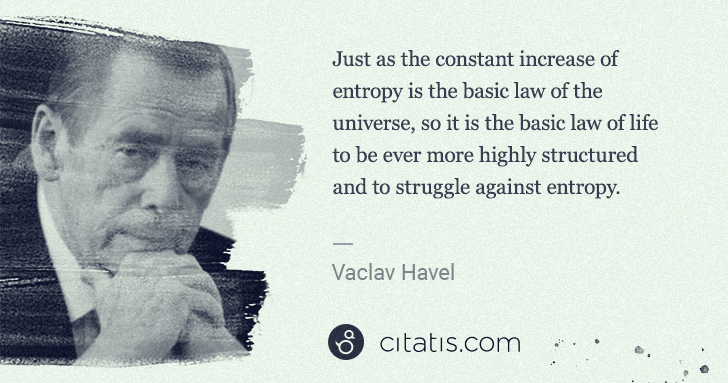 Vaclav Havel: Just as the constant increase of entropy is the basic law ... | Citatis