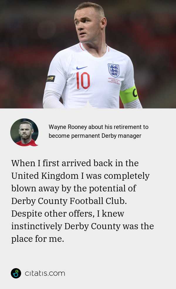 Wayne Rooney About His Retirement To Become Permanent Derby Manager Citatis News
