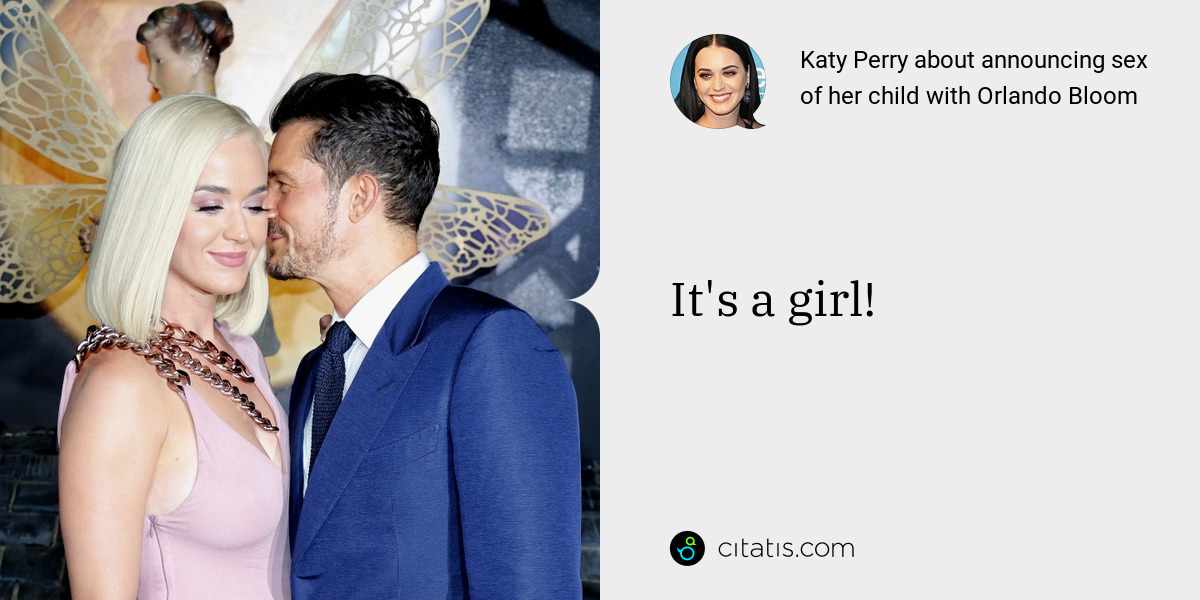 Katy Perry: It's a girl!