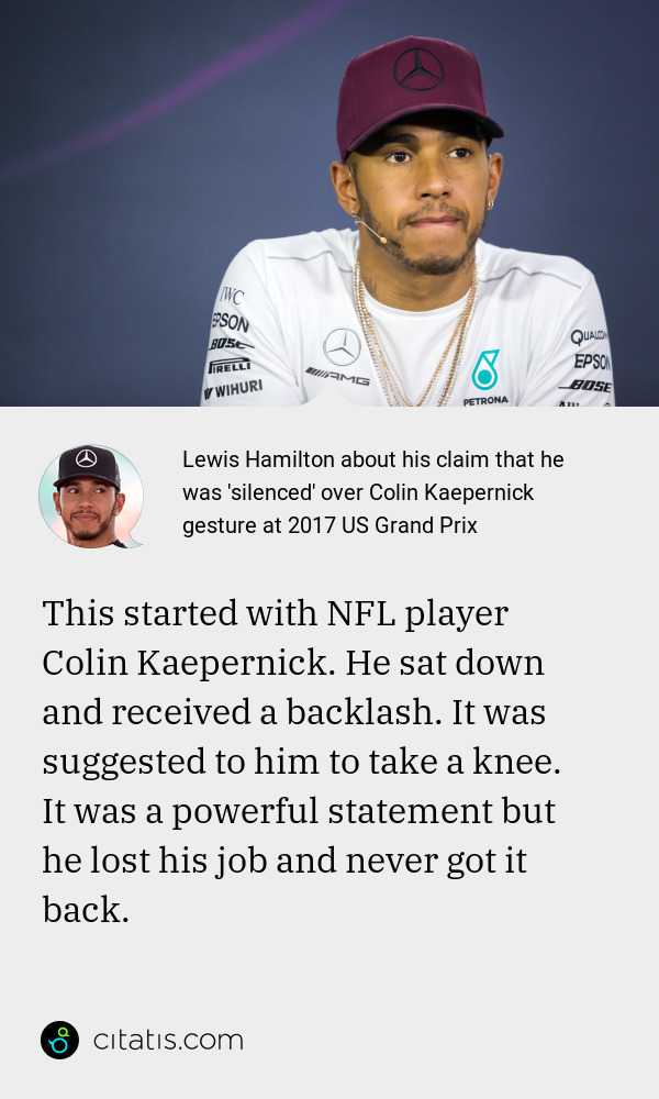 lewis hamilton colin kaepernick
