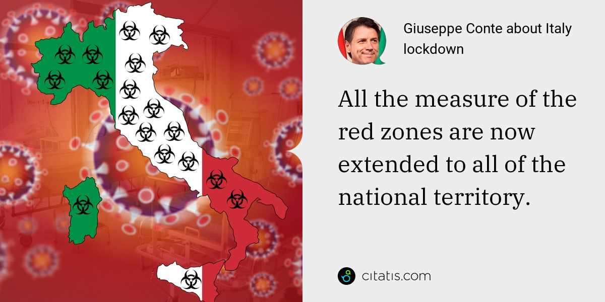 Giuseppe Conte: All the measure of the red zones are now extended to all of the national territory.