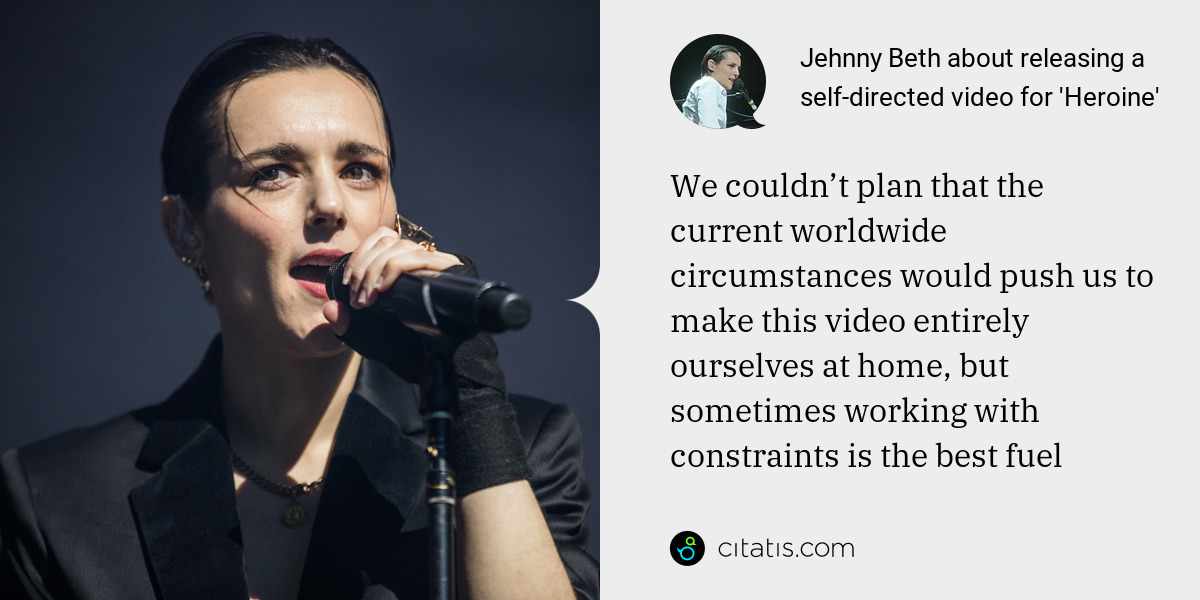 Jehnny Beth: We couldn’t plan that the current worldwide circumstances would push us to make this video entirely ourselves at home, but sometimes working with constraints is the best fuel