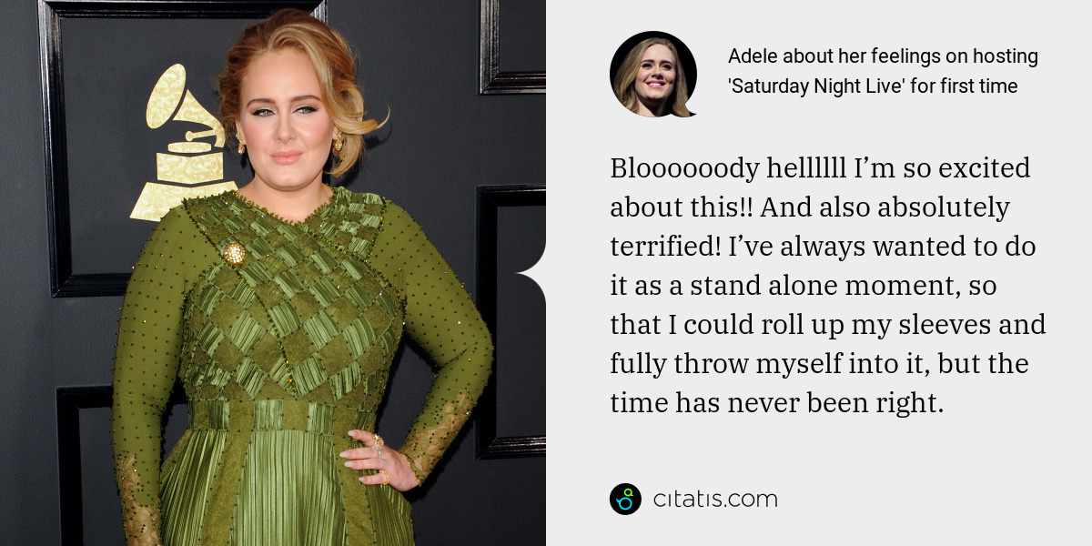 Adele: Bloooooody hellllll I’m so excited about this!! And also absolutely terrified! I’ve always wanted to do it as a stand alone moment, so that I could roll up my sleeves and fully throw myself into it, but the time has never been right.