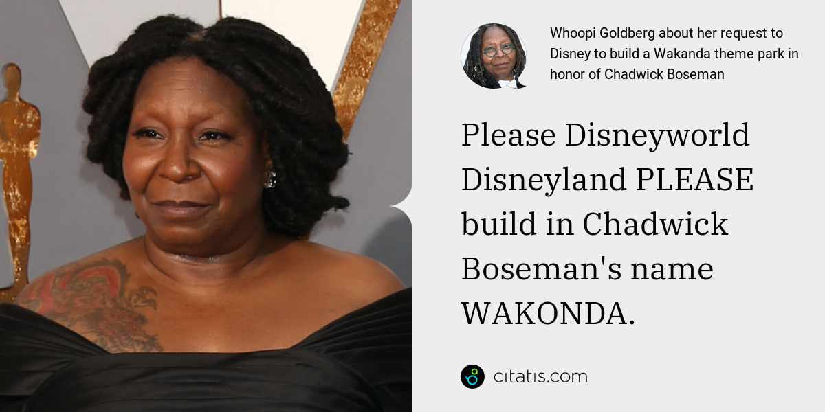 Whoopi Goldberg: Please Disneyworld Disneyland PLEASE build in Chadwick Boseman's name WAKONDA.