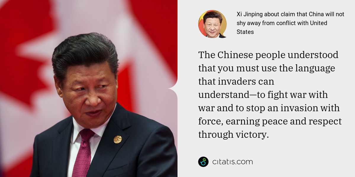 Xi Jinping: The Chinese people understood that you must use the language that invaders can understand—to fight war with war and to stop an invasion with force, earning peace and respect through victory.