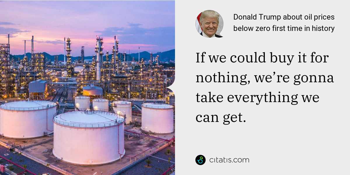 Donald Trump: If we could buy it for nothing, we’re gonna take everything we can get.