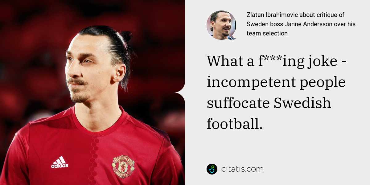 Zlatan Ibrahimovic: What a f***ing joke - incompetent people suffocate Swedish football.