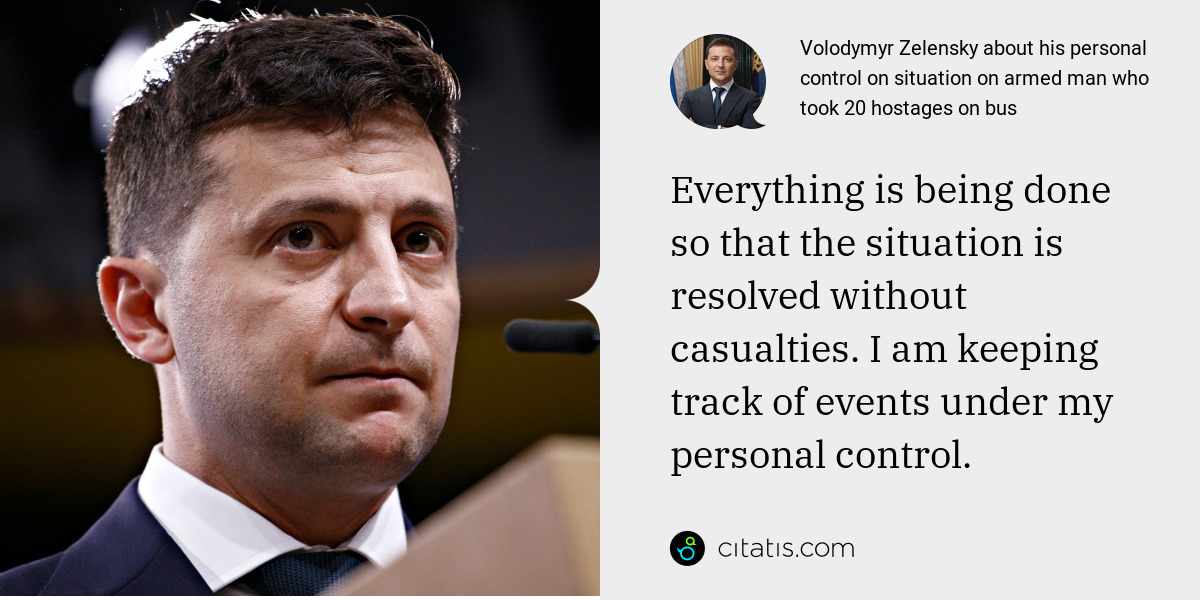 Volodymyr Zelensky: Everything is being done so that the situation is resolved without casualties. I am keeping track of events under my personal control.
