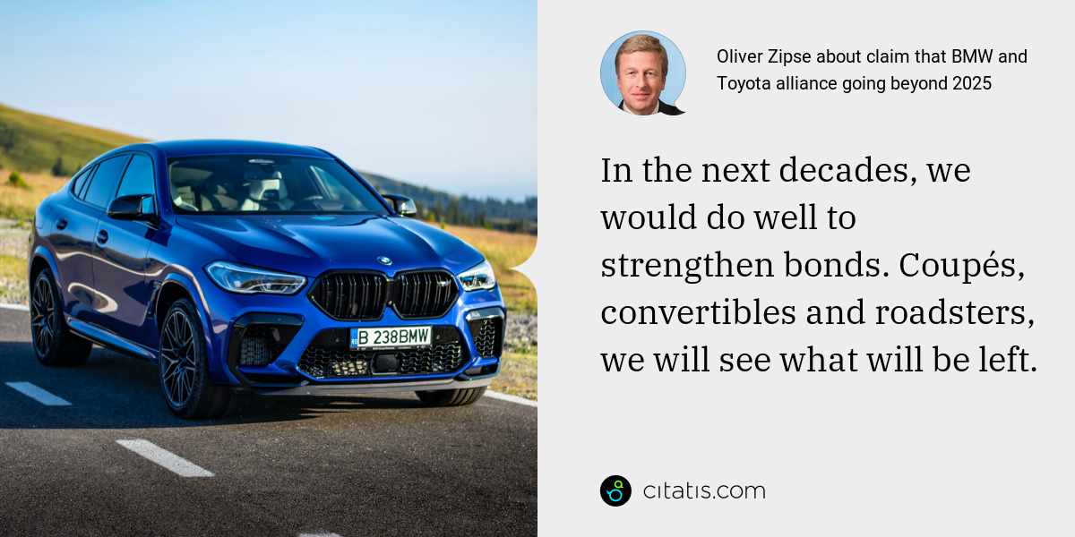 Oliver Zipse: In the next decades, we would do well to strengthen bonds. Coupés, convertibles and roadsters, we will see what will be left.