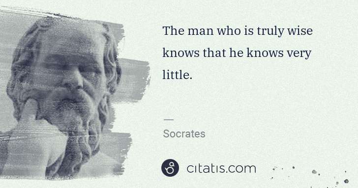 Socrates: The man who is truly wise knows that he knows very little. | Citatis