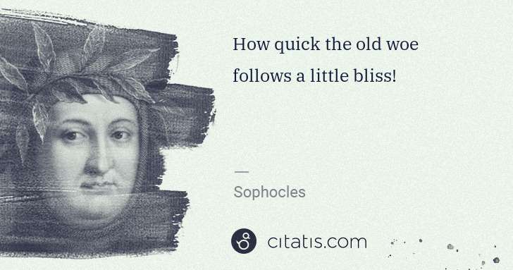 Petrarch (Francesco Petrarca): How quick the old woe follows a little bliss! | Citatis