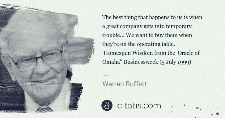 Warren Buffett: The best thing that happens to us is when a great company ... | Citatis