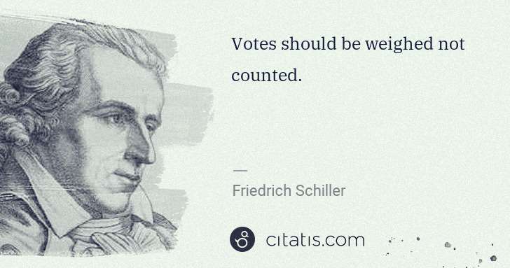 Friedrich Schiller: Votes should be weighed not counted. | Citatis