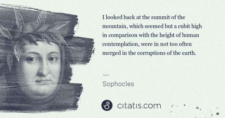 Petrarch (Francesco Petrarca): I looked back at the summit of the mountain, which seemed ... | Citatis
