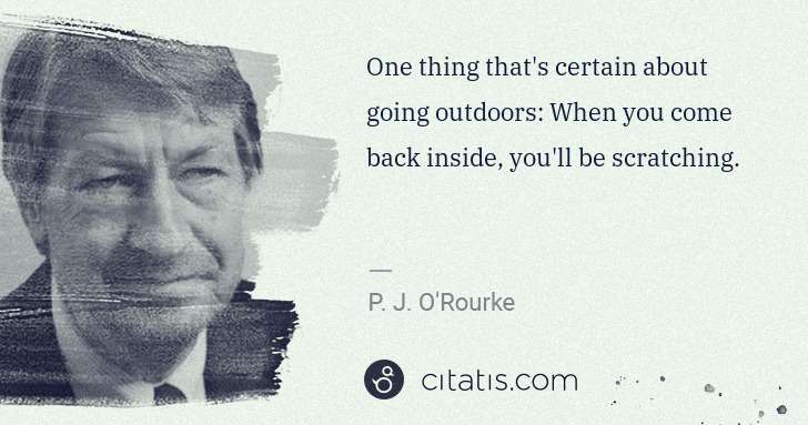 P. J. O'Rourke: One thing that's certain about going outdoors: When you ... | Citatis