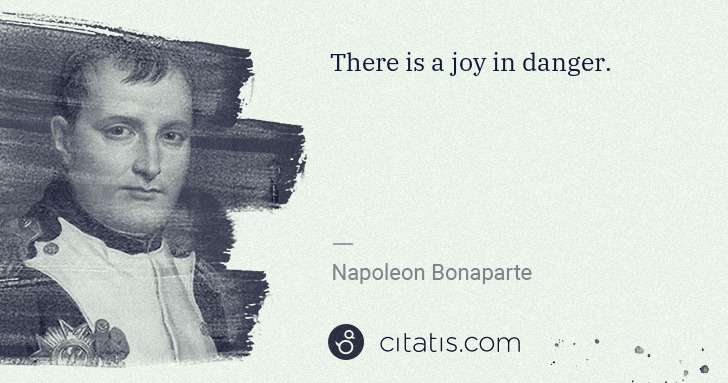 Napoleon Bonaparte: There is a joy in danger. | Citatis