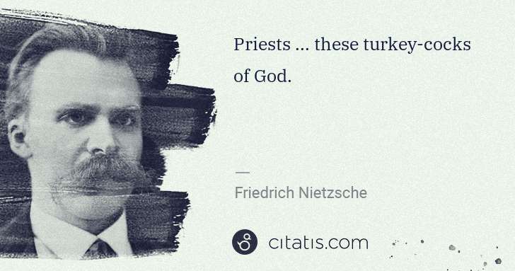 Friedrich Nietzsche: Priests ... these turkey-cocks of God. | Citatis
