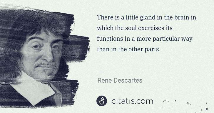 Rene Descartes: There is a little gland in the brain in which the soul ... | Citatis