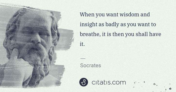 Socrates: When you want wisdom and insight as badly as you want to ... | Citatis