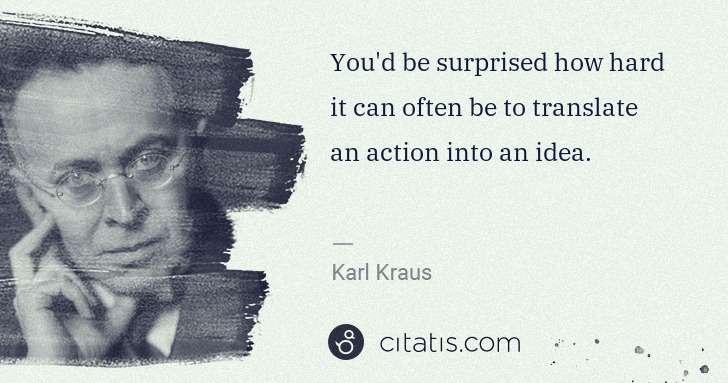 Karl Kraus: You'd be surprised how hard it can often be to translate ... | Citatis