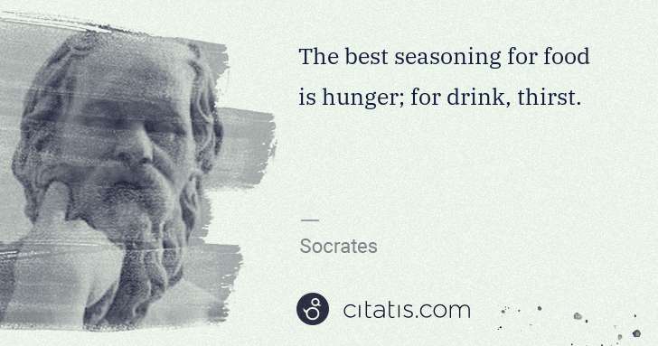 Socrates: The best seasoning for food is hunger; for drink, thirst. | Citatis