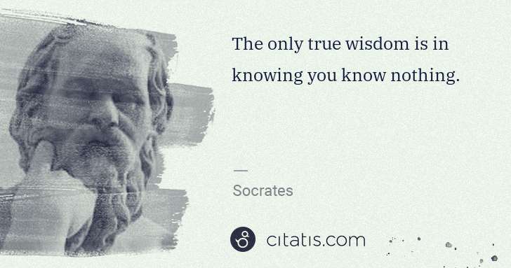 Socrates: The only true wisdom is in knowing you know nothing. | Citatis