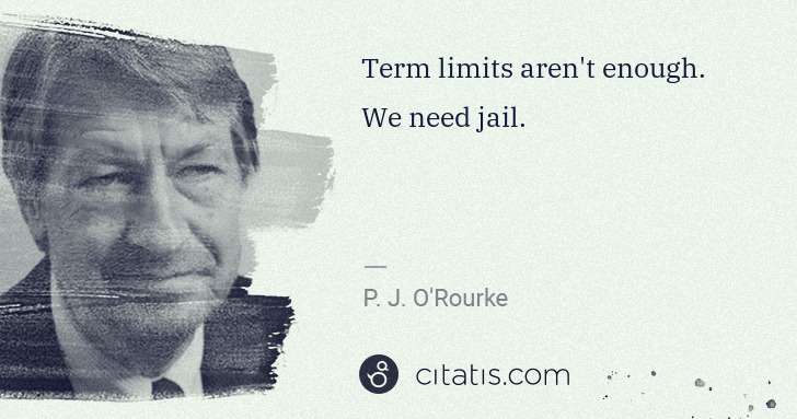 P. J. O'Rourke: Term limits aren't enough. We need jail. | Citatis