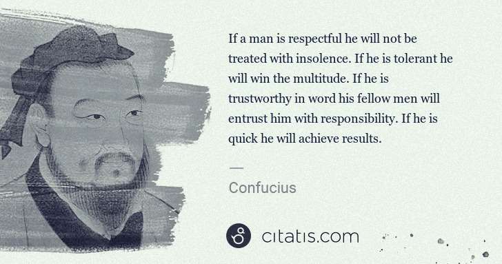 Confucius: If a man is respectful he will not be treated with ... | Citatis