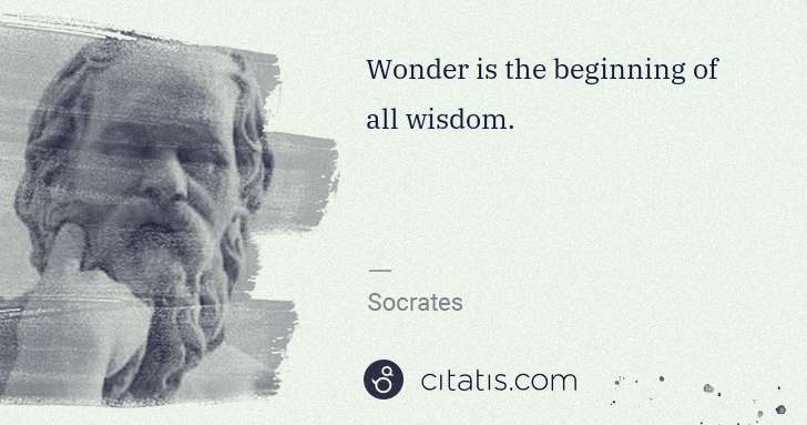 Socrates: Wonder is the beginning of all wisdom. | Citatis
