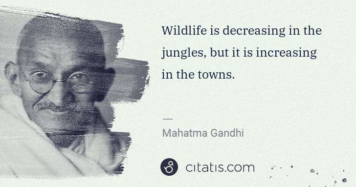 Mahatma Gandhi: Wildlife is decreasing in the jungles, but it is ... | Citatis