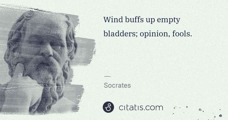 Socrates: Wind buffs up empty bladders; opinion, fools. | Citatis