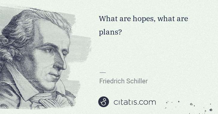 Friedrich Schiller: What are hopes, what are plans? | Citatis