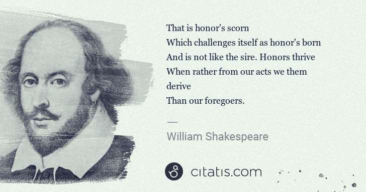 William Shakespeare: That is honor's scorn
Which challenges itself as honor's ... | Citatis