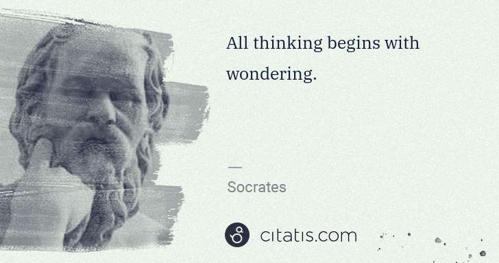Socrates: All thinking begins with wondering. | Citatis